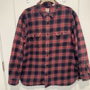 Levi's Classic Red and Black Checkered Shirt Men’s XL